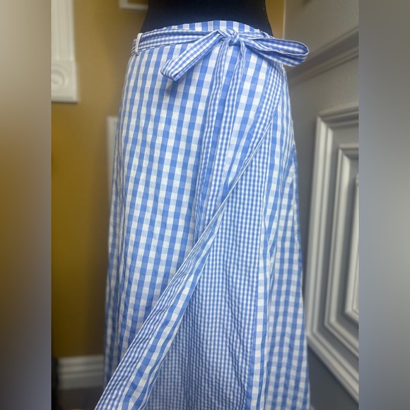 Thakoon x RTR 
Gingham Wrap Midi Skirt Blue Gingham Women's Skirt - Picture 10 of 12